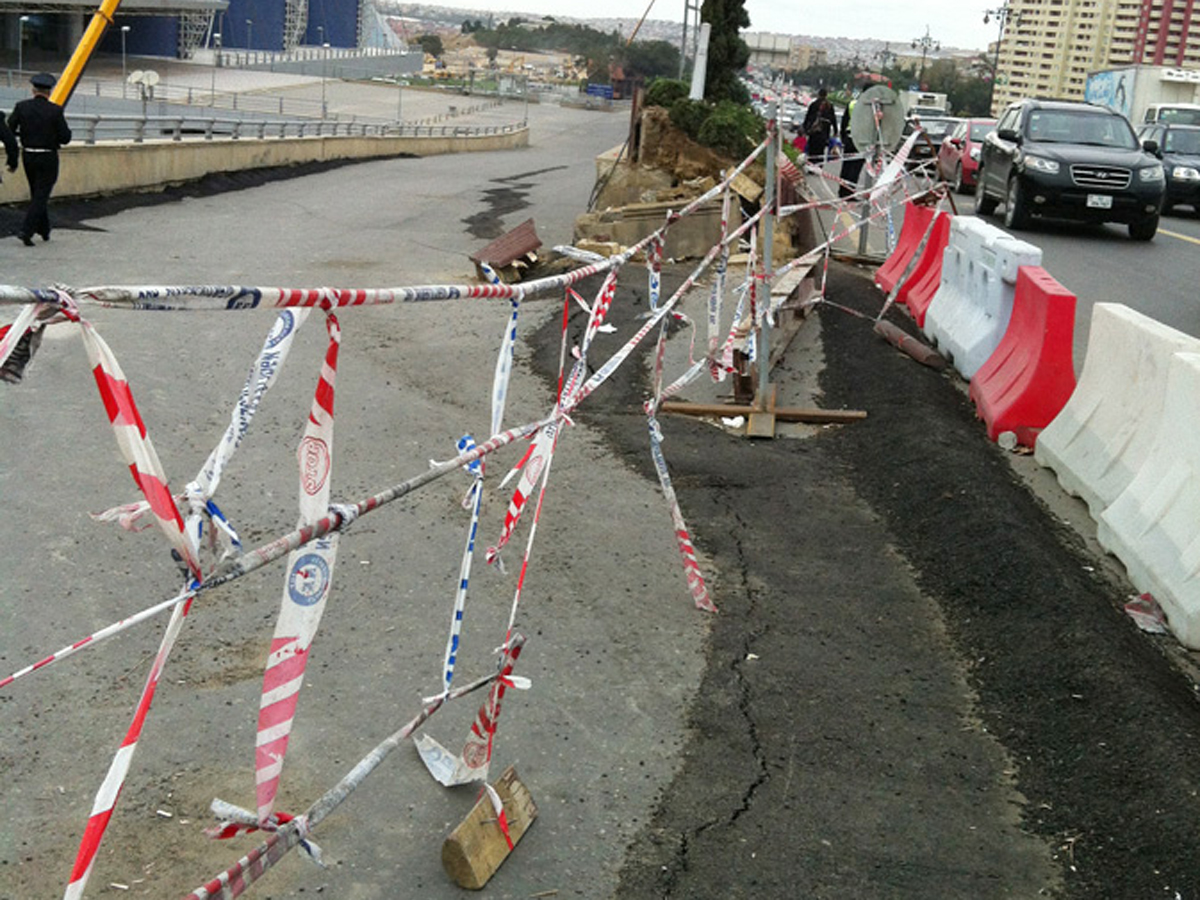 Bakı Beynəlxalq Avtovağzal Kompleksi ərazisindəki sürüşmə zonasında işlər yekunlaşır