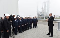 Prezident İlham Əliyev Sumqayıtda etilen-polietilen zavodunda yeni qurğuları işə salıb (FOTO)