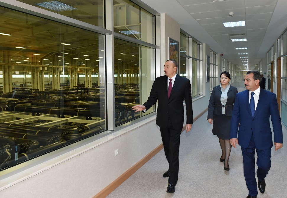 Prezident İlham Əliyev Ceyranbatan Ultrasüzgəcli Sutəmizləyici Qurğular Kompleksinin açılışında iştirak edib (FOTO)