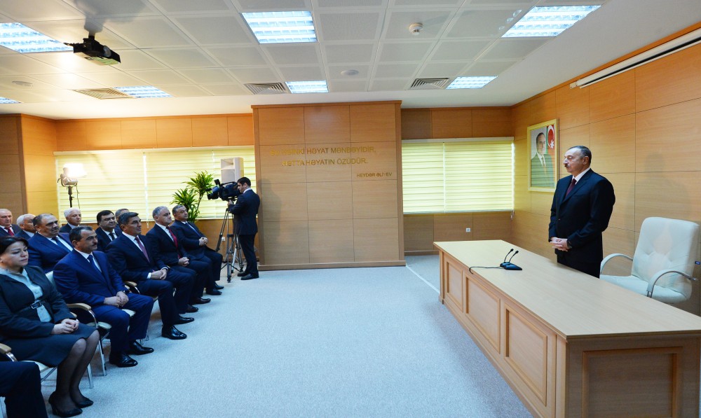 Prezident İlham Əliyev Ceyranbatan Ultrasüzgəcli Sutəmizləyici Qurğular Kompleksinin açılışında iştirak edib (FOTO)