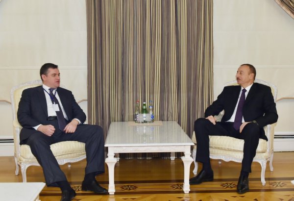 Prezident İlham Əliyev Rusiya Dövlət Dumasının komitə sədrini qəbul edib (FOTO)