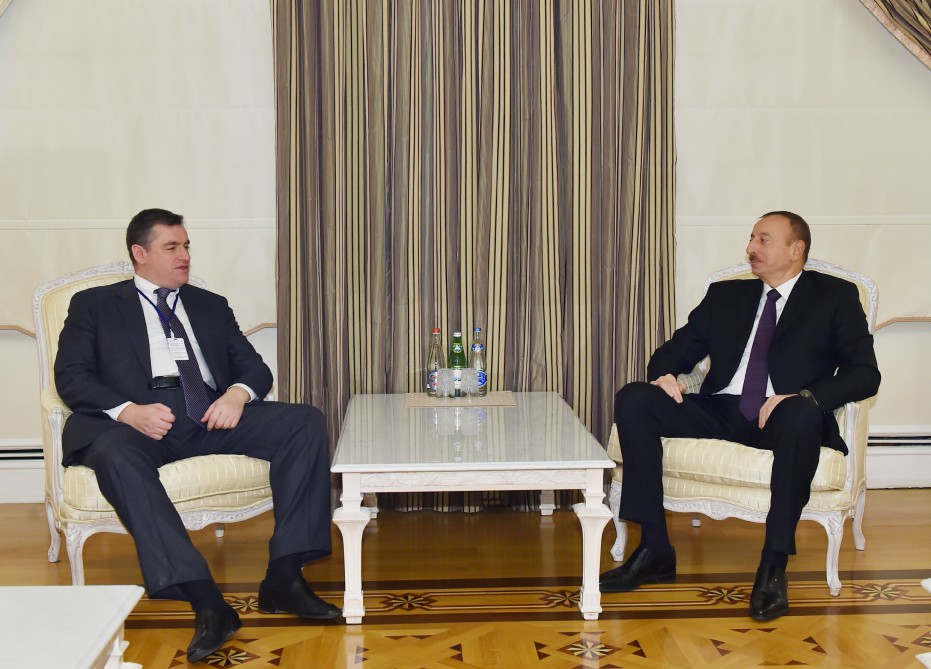 Prezident İlham Əliyev Rusiya Dövlət Dumasının komitə sədrini qəbul edib (FOTO)