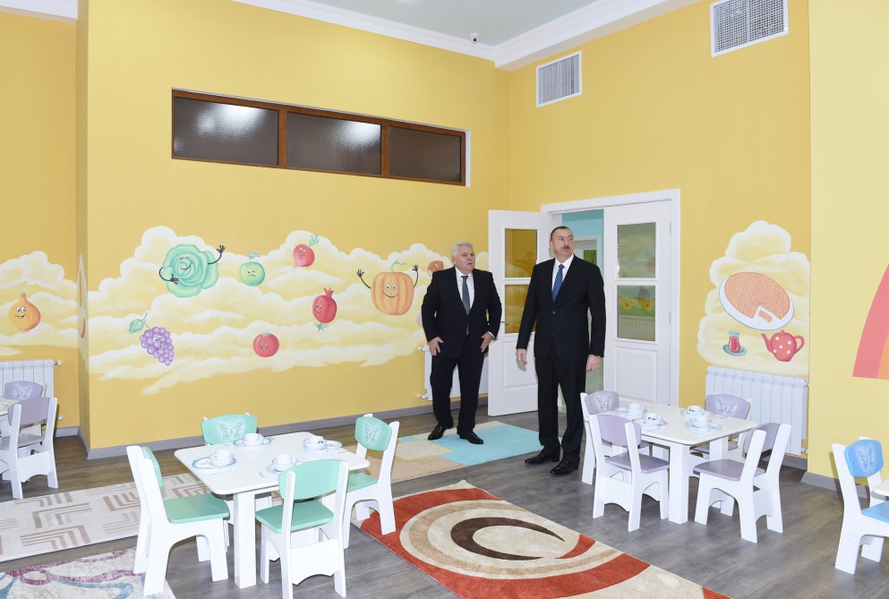 Şəkidə Heydər Əliyev Fondunun təşəbbüsü ilə tikilən uşaq bağçasında hər cür şərait yaradılıb (FOTO)