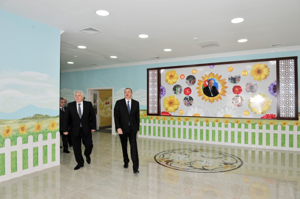 Şəkidə Heydər Əliyev Fondunun təşəbbüsü ilə tikilən uşaq bağçasında hər cür şərait yaradılıb (FOTO)