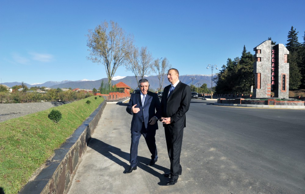 Yevlax-Balakən magistralının genişləndirilməsi işləri ilə tanışlıq (FOTO)