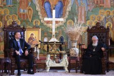 Prezident İlham Əliyev Gürcüstan Pravoslav Kilsəsinin Patriarxı II İliya ilə görüşüb (FOTO)