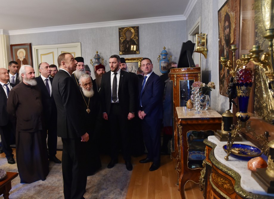 Prezident İlham Əliyev Gürcüstan Pravoslav Kilsəsinin Patriarxı II İliya ilə görüşüb (FOTO)