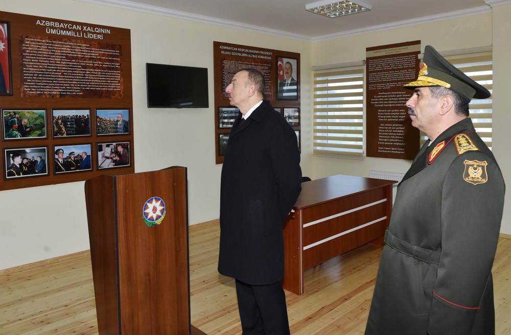 Prezident İlham Əliyev Müdafiə Nazirliyi Hərbi-Hava Qüvvələrinin hərbi şəhərciyində yaradılan şəraitlə tanış olub (FOTO)