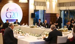 Prezident İlham Əliyev Türkiyə Prezidentinin adından verilən işçi naharda iştirak edib