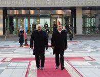 Prezident İlham Əliyevin Belarusda rəsmi qarşılanma mərasimi olub (FOTO)