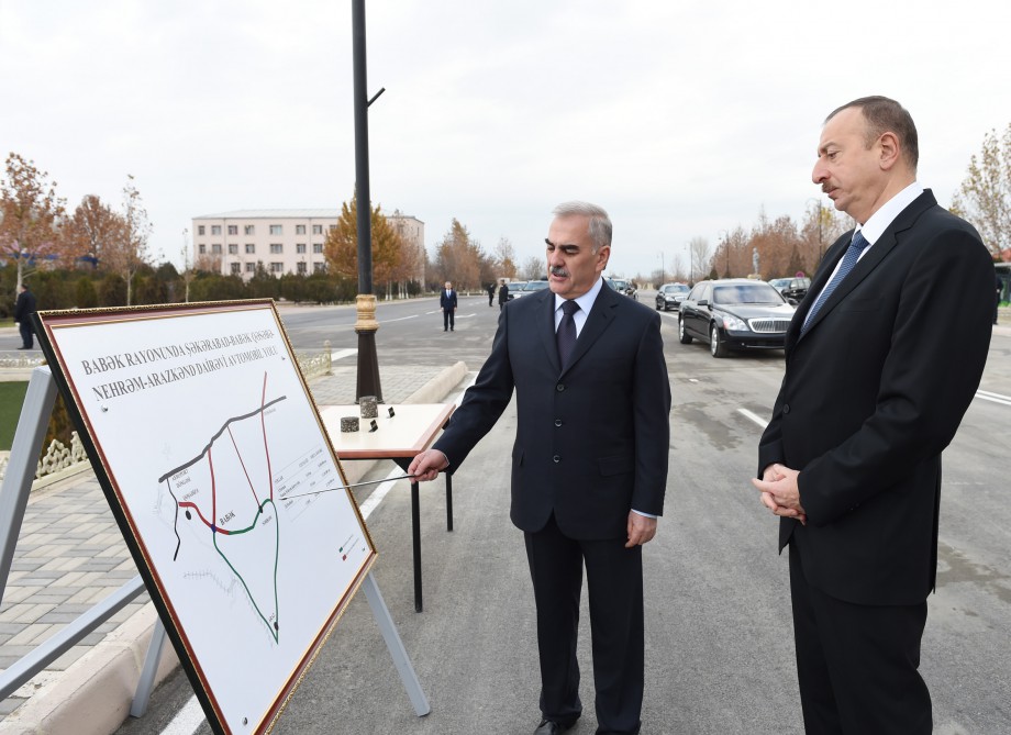 Prezident İlham Əliyev Naxçıvanda avtomobil yolunun açılışında iştirak edib (FOTO)