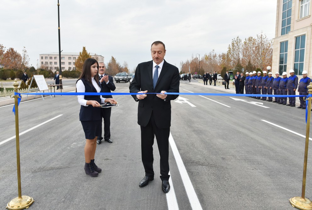 Prezident İlham Əliyev Naxçıvanda avtomobil yolunun açılışında iştirak edib (FOTO)