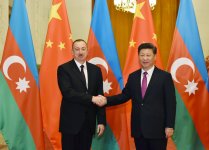 Prezident İlham Əliyevin Pekində rəsmi qarşılanma mərasimi olub  (FOTO)