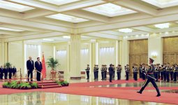 Prezident İlham Əliyevin Pekində rəsmi qarşılanma mərasimi olub  (FOTO)