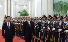 Prezident İlham Əliyevin Pekində rəsmi qarşılanma mərasimi olub  (FOTO)