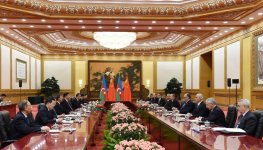 Prezident İlham Əliyev Çin Xalq Respublikasının Sədri ilə görüşüb (FOTO)