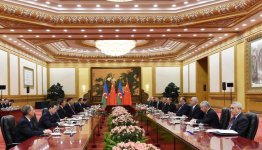 Prezident İlham Əliyev Çin Xalq Respublikasının Sədri ilə görüşüb (FOTO)