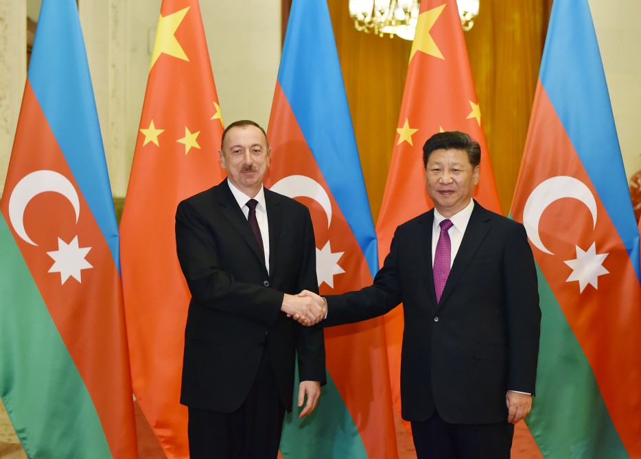 Prezident İlham Əliyevin Pekində rəsmi qarşılanma mərasimi olub  (FOTO)
