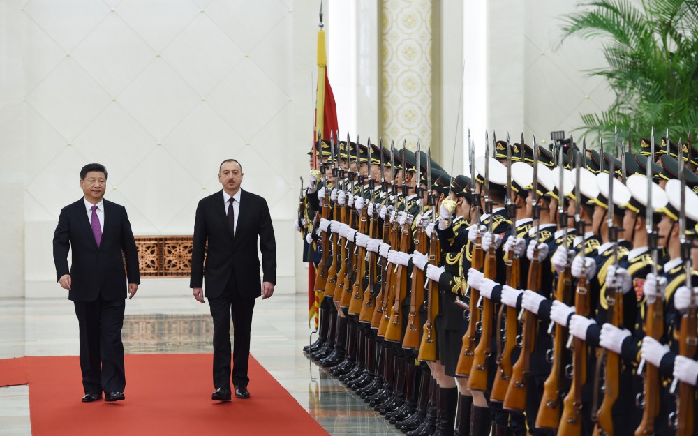 Prezident İlham Əliyevin Pekində rəsmi qarşılanma mərasimi olub  (FOTO)