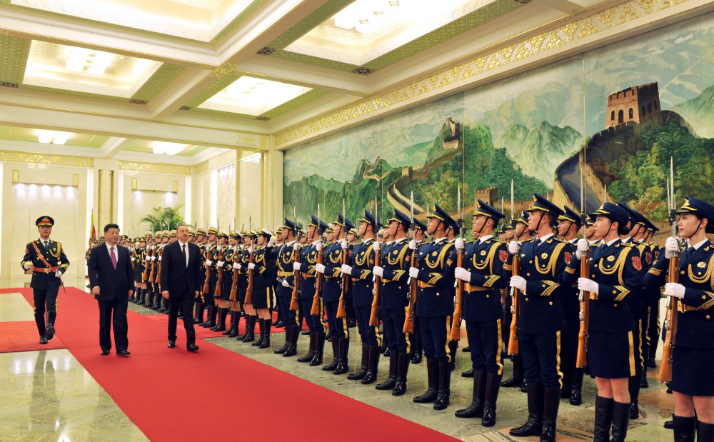 Prezident İlham Əliyevin Pekində rəsmi qarşılanma mərasimi olub  (FOTO)