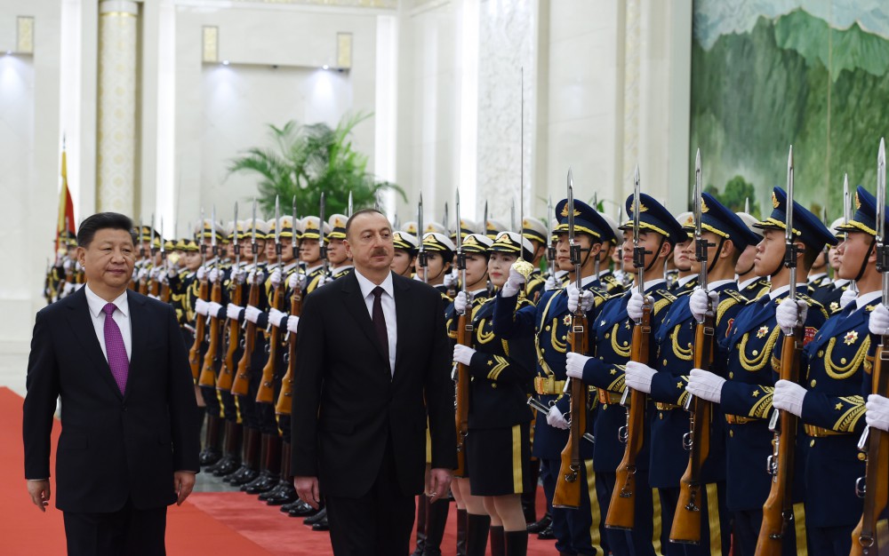Prezident İlham Əliyevin Pekində rəsmi qarşılanma mərasimi olub  (FOTO)
