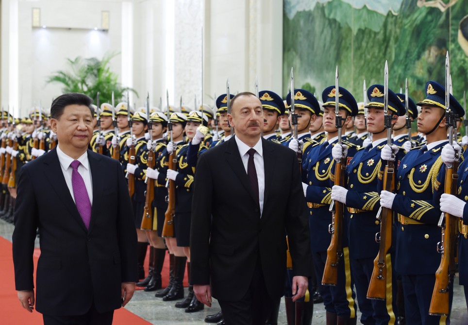Prezident İlham Əliyevin Pekində rəsmi qarşılanma mərasimi olub  (FOTO)