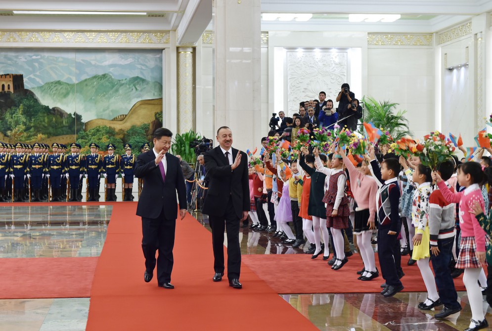Prezident İlham Əliyevin Pekində rəsmi qarşılanma mərasimi olub  (FOTO)