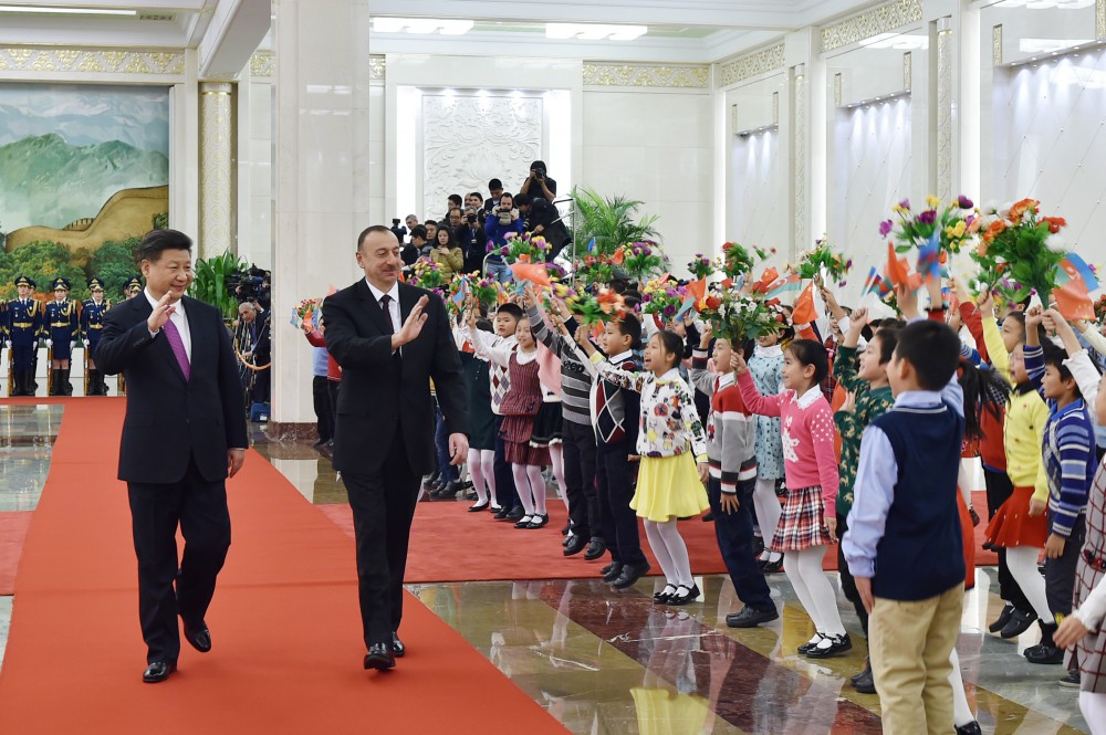 Prezident İlham Əliyevin Pekində rəsmi qarşılanma mərasimi olub  (FOTO)