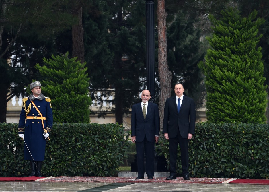 Əfqanıstan Prezidentinin rəsmi qarşılanma mərasimi olub (FOTO)