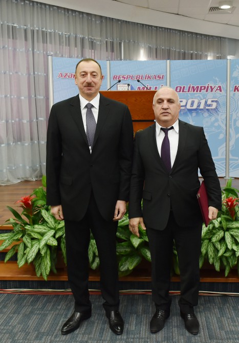 İlham Əliyev və xanımı Mehriban Əliyeva 2015-ci ilin idman yekunlarına həsr olunan mərasimdə iştirak ediblər (FOTO) (ƏLAVƏ OLUNUB)