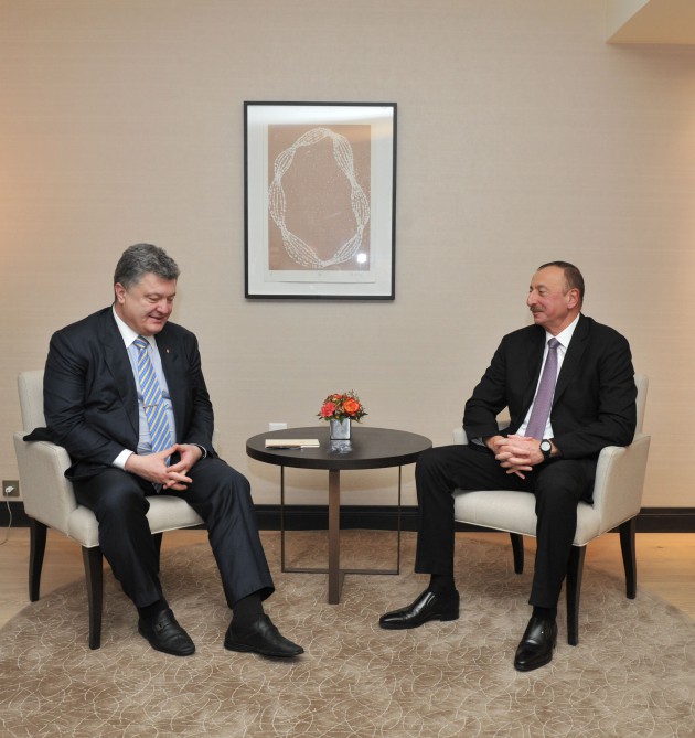Prezident İlham Əliyev Ukrayna Prezidenti ilə görüşüb (FOTO)