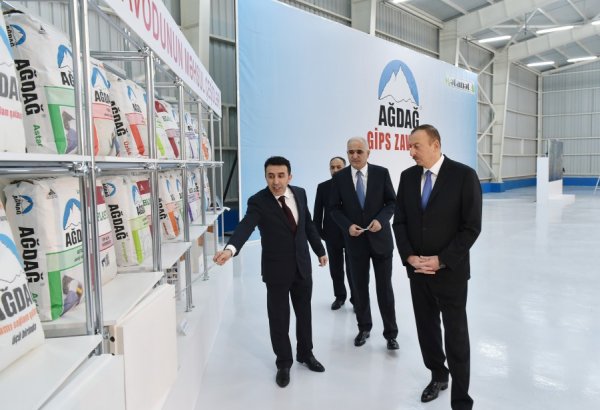 Prezident İlham Əliyev Yeni Ağdağ gips zavodunun açılışında iştirak edib (FOTO)