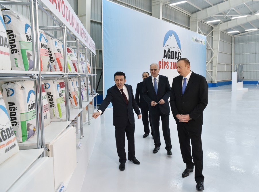 Prezident İlham Əliyev Yeni Ağdağ gips zavodunun açılışında iştirak edib (FOTO)