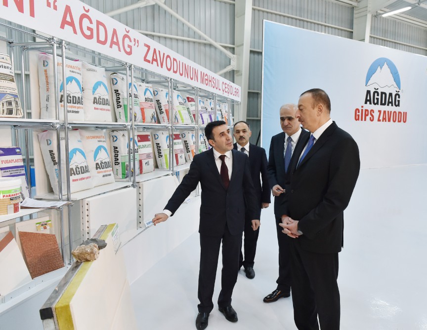 Prezident İlham Əliyev Yeni Ağdağ gips zavodunun açılışında iştirak edib (FOTO)