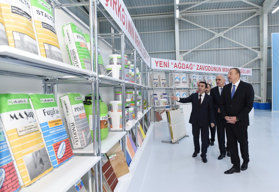 Prezident İlham Əliyev Yeni Ağdağ gips zavodunun açılışında iştirak edib (FOTO)
