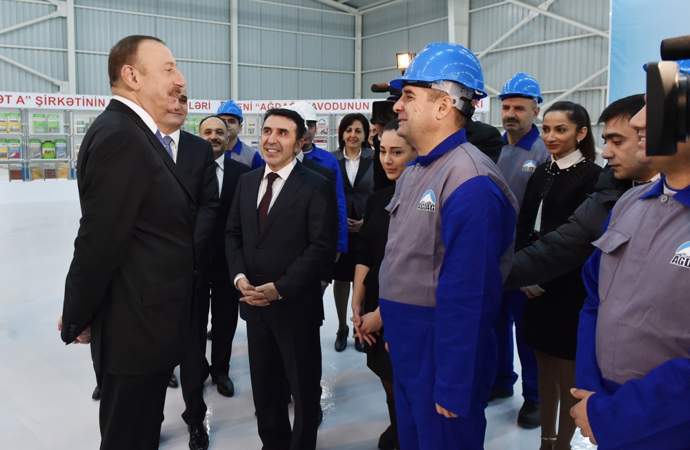Prezident İlham Əliyev Yeni Ağdağ gips zavodunun açılışında iştirak edib (FOTO)
