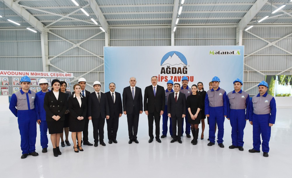 Prezident İlham Əliyev Yeni Ağdağ gips zavodunun açılışında iştirak edib (FOTO)
