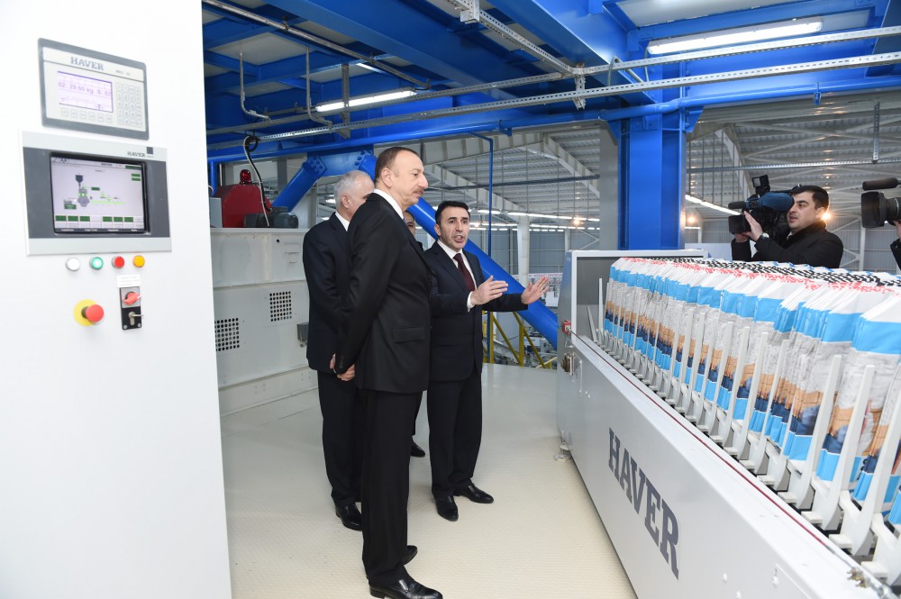 Prezident İlham Əliyev Yeni Ağdağ gips zavodunun açılışında iştirak edib (FOTO)