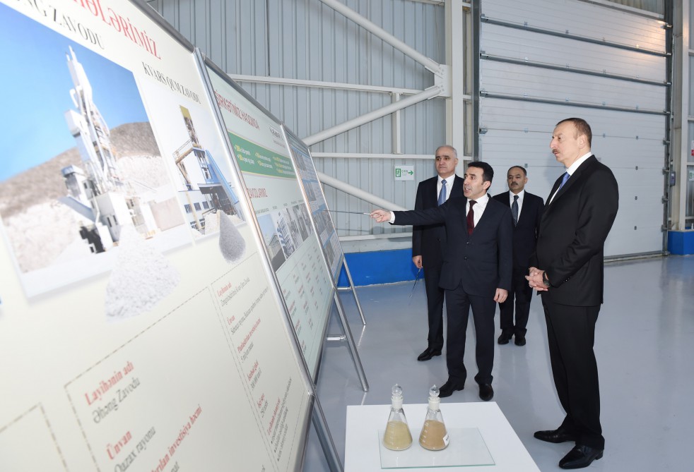 Prezident İlham Əliyev Yeni Ağdağ gips zavodunun açılışında iştirak edib (FOTO)