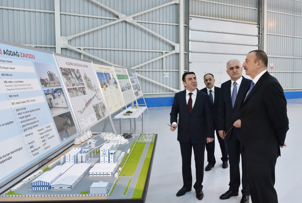 Prezident İlham Əliyev Yeni Ağdağ gips zavodunun açılışında iştirak edib (FOTO)