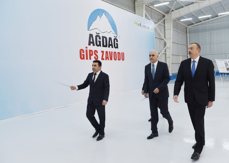 Prezident İlham Əliyev Yeni Ağdağ gips zavodunun açılışında iştirak edib (FOTO)