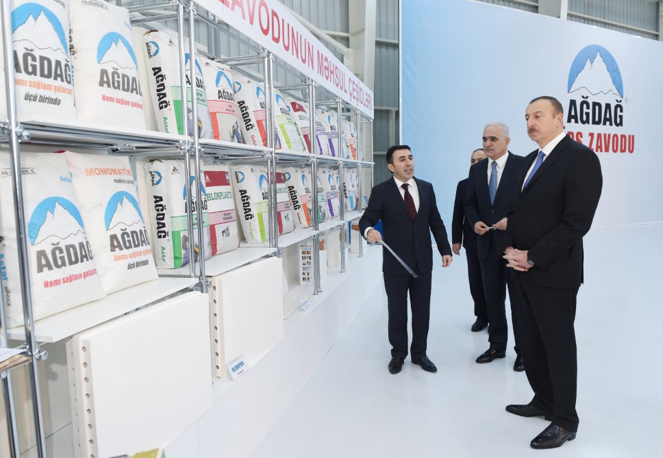 Prezident İlham Əliyev Yeni Ağdağ gips zavodunun açılışında iştirak edib (FOTO)