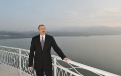 Prezident İlham Əliyev Tovuzçay su anbarının açılışını edib  (FOTO)