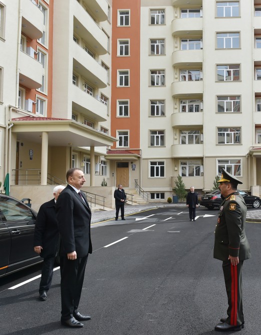 Gəncədə hərbi qulluqçular üçün inşa edilən şəhərciyin açılışı olub (FOTO)