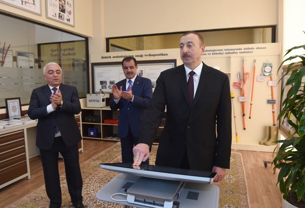 Prezident İlham Əliyev Gəncədə "Nizami" yarımstansiyasını işə salıb (FOTO)