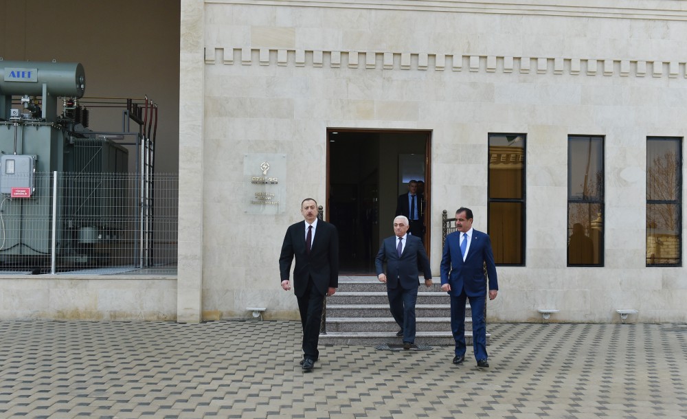 Prezident İlham Əliyev Gəncədə "Nizami" yarımstansiyasını işə salıb (FOTO)