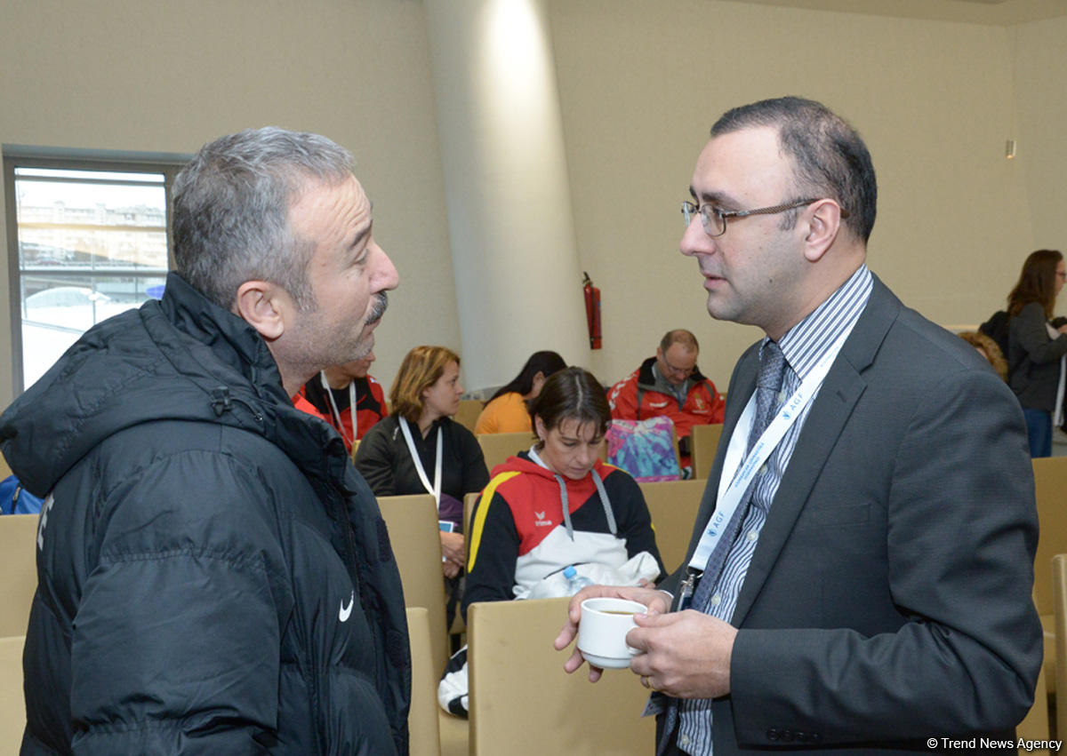 Bakıda idman gimnastikası üzrə Dünya Kubokuna gəlmiş nümayəndə heyəti rəhbərləri və üzvlərinin görüşü keçirilib (FOTO)