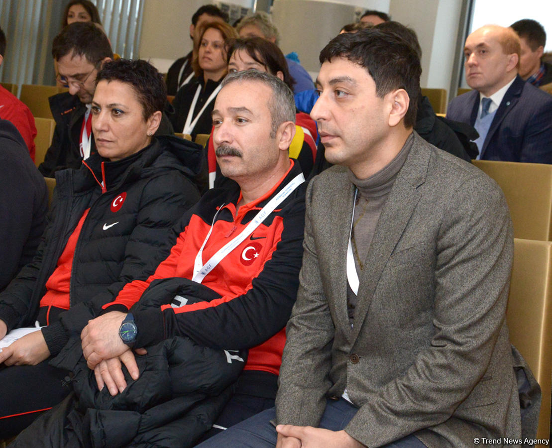 Bakıda idman gimnastikası üzrə Dünya Kubokuna gəlmiş nümayəndə heyəti rəhbərləri və üzvlərinin görüşü keçirilib (FOTO)