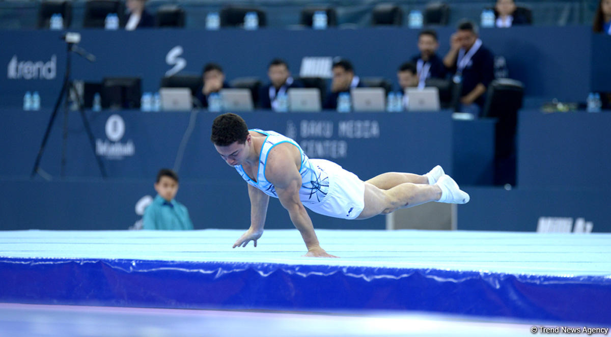 Bakıda idman gimnastikası üzrə Dünya Kubokunda kişilər arasında təsnifat yarışları (FOTO)