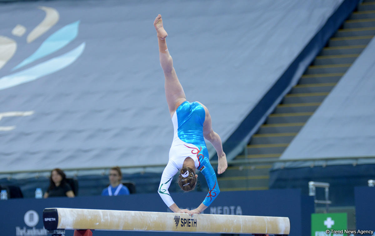 Azərbaycanlı gimnast Bakıda Dünya Kubokunda finala çıxıb (FOTO)